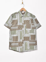 【2色展開】TEMPTATIONバンダナ柄 半袖シャツ