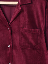 【3色展開】Meridian オープンカラー ベロアシャツ