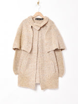 ケープ付き ミックスヤーン モヘアカーディガン