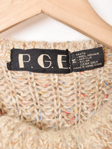 ケープ付き ミックスヤーン モヘアカーディガン