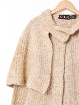 ケープ付き ミックスヤーン モヘアカーディガン