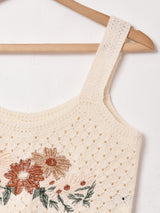 Meridian 花刺繍 クロシェキャミソール