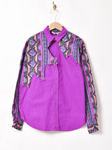 カット 切り替えデザイン 長袖シャツ