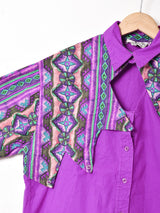 カット 切り替えデザイン 長袖シャツ