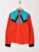 アメリカ製 切り替えデザイン 長袖シャツ