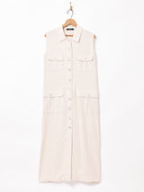 【2色展開】Meridianリネン サファリワンピース