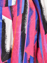 スタンドカラー 総柄 長袖 デザインシャツ