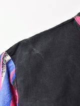 スタンドカラー 総柄 長袖 デザインシャツ