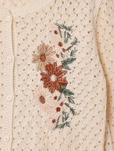Meridian 花刺繍 クロシェカーディガン