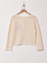 Meridian 花刺繍 クロシェカーディガン