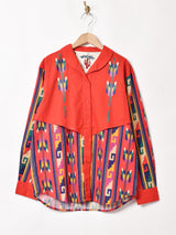 Wrangler ネイティブ柄 長袖 デザインシャツ