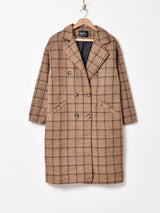 【2色展開】Meridianグレンチェック柄 チェスターコート