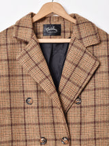 【2色展開】Meridianグレンチェック柄 チェスターコート