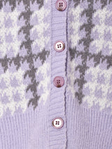 Meridian 千鳥格子柄 ニットカーディガン