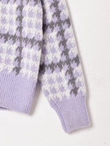 Meridian 千鳥格子柄 ニットカーディガン