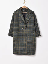 【2色展開】Meridianグレンチェック柄 チェスターコート