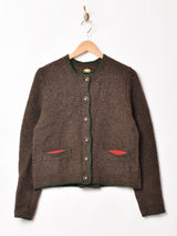 ウッドボタン チロルカーディガン