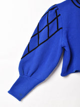 クロップド パフスリーブ ベロアテープ チロルカーディガン