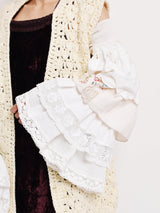 リメイク コットンレース フリルアームウォーマー