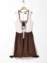 エプロン付き レースアップ チロルワンピース