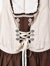 エプロン付き レースアップ チロルワンピース