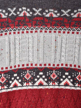 総柄 Vネック カーディガン