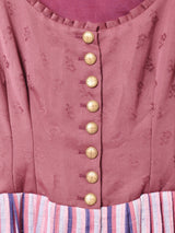 織柄×ストライプ チロルワンピース