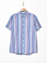 【2色展開】TEMPTATIONストライプ柄 半袖シャツ