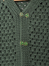 クロシェ クローバーボタン カーディガン