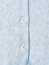 フランス製 織柄 長袖 オープンカラーシャツ