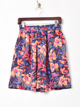 花柄 シルクショートパンツ