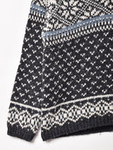 総柄 Vネック セーター