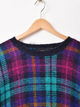 チェック柄 モヘア セーター