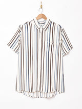【2色展開】TEMPTATIONストライプ柄 半袖シャツ