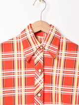 70's チェック 半袖シャツ