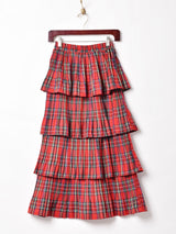 【3色展開】Meridian チェック ラッフルスカート