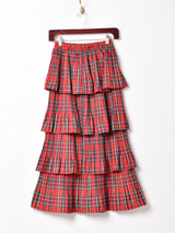 【3色展開】Meridian チェック ラッフルスカート
