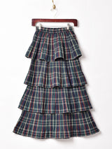 【3色展開】Meridian チェック ラッフルスカート