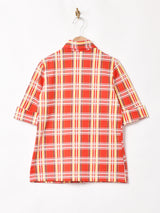 70's チェック 半袖シャツ