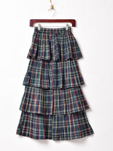 【3色展開】Meridian チェック ラッフルスカート