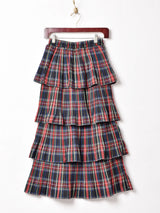 【3色展開】Meridian チェック ラッフルスカート