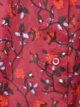 花柄 フリルカラー 長袖ブラウス