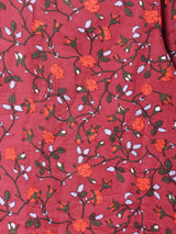 花柄 フリルカラー 長袖ブラウス