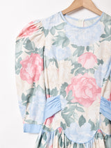 アメリカ製 パステルトーン 花柄 長袖ワンピース