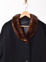 ファーカラー ウールコート