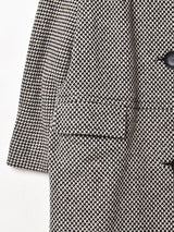 総柄 ファーカラー ウールコート