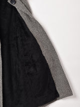 総柄 ファーカラー ウールコート