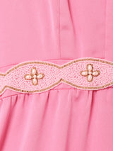 70's ビーズデザイン 長袖 マキシドレス