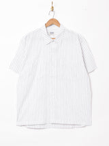 【2色展開】Backersストライプ柄 半袖ワークシャツ