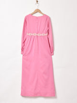 70's ビーズデザイン 長袖 マキシドレス